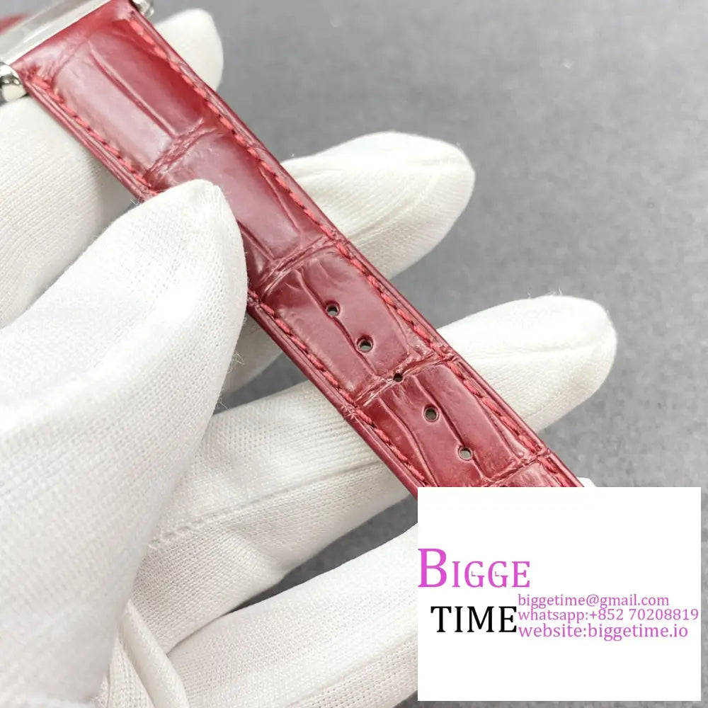 Tank Must 25Mm Red Dial Leather Strap F1F Swiss Quartz Cartier