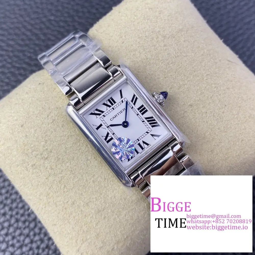 Tank Must 29.5X22Mm White Dial Ss Bracelet Af Swiss Quartz Cartier