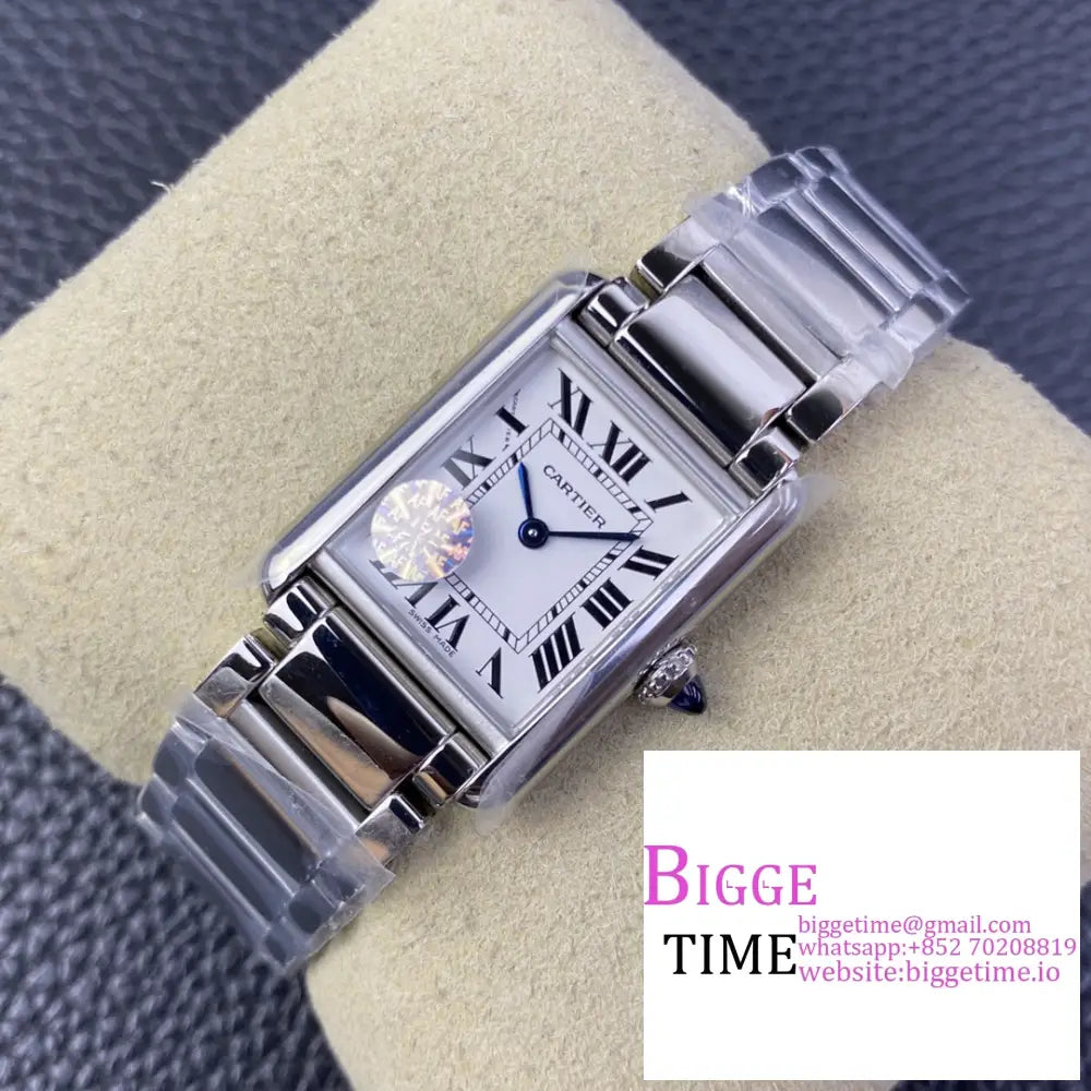 Tank Must 29.5X22Mm White Dial Ss Bracelet Af Swiss Quartz Cartier