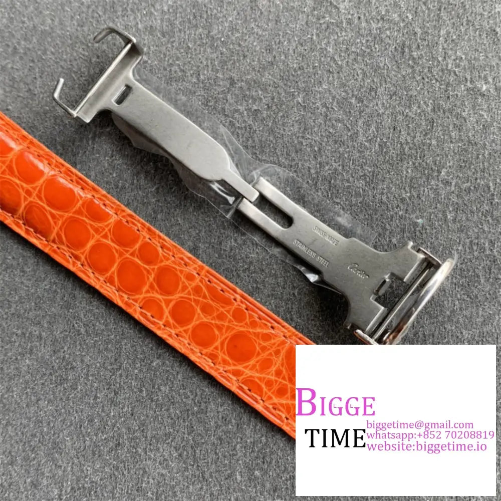 Tank Must Medium 25.5Mm Champagne Dial Orange Leather Strap K11F Swiss Quartz Cartier