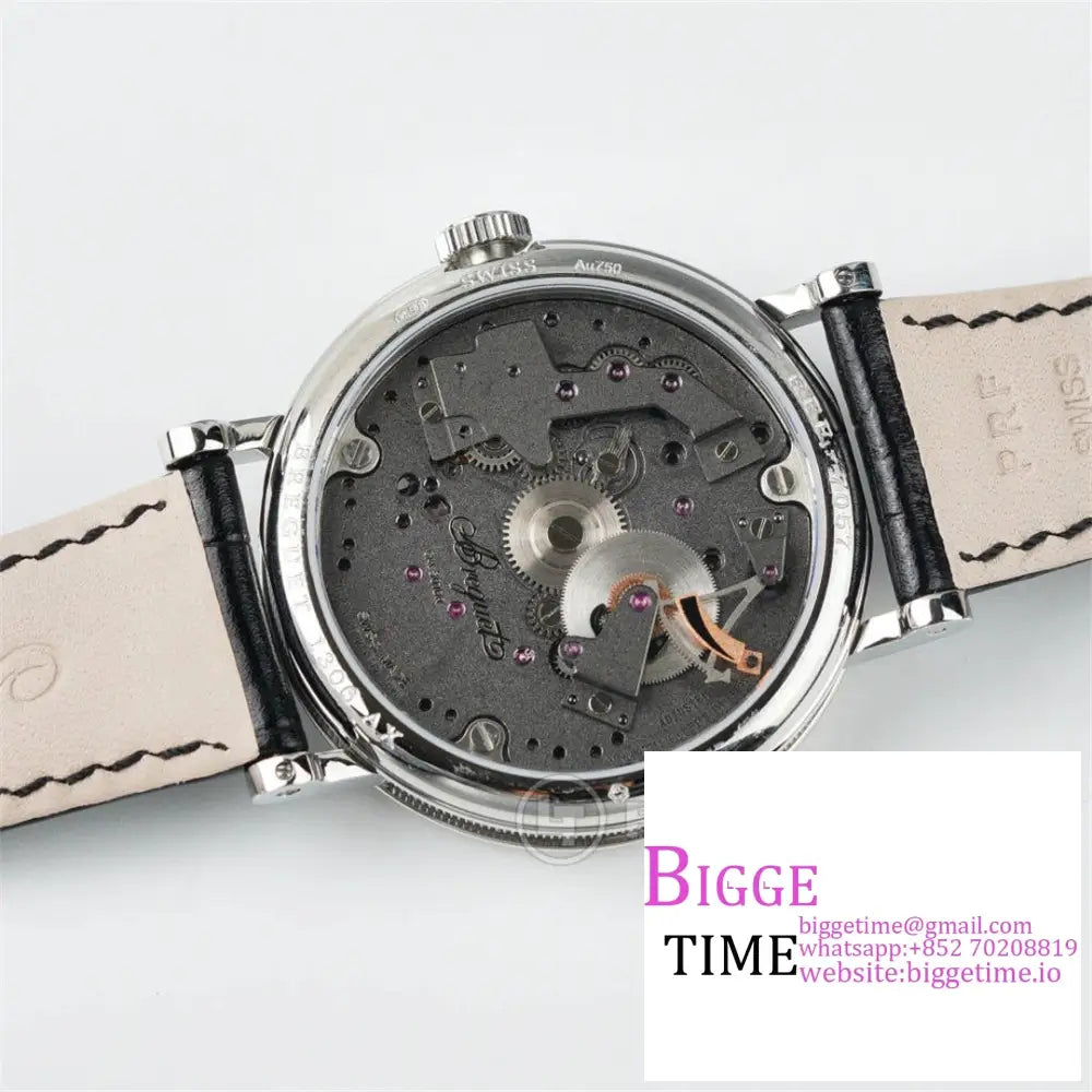 Tradition 40Mm Grey Dial Black Leather Strap Ltf Manual Breguet