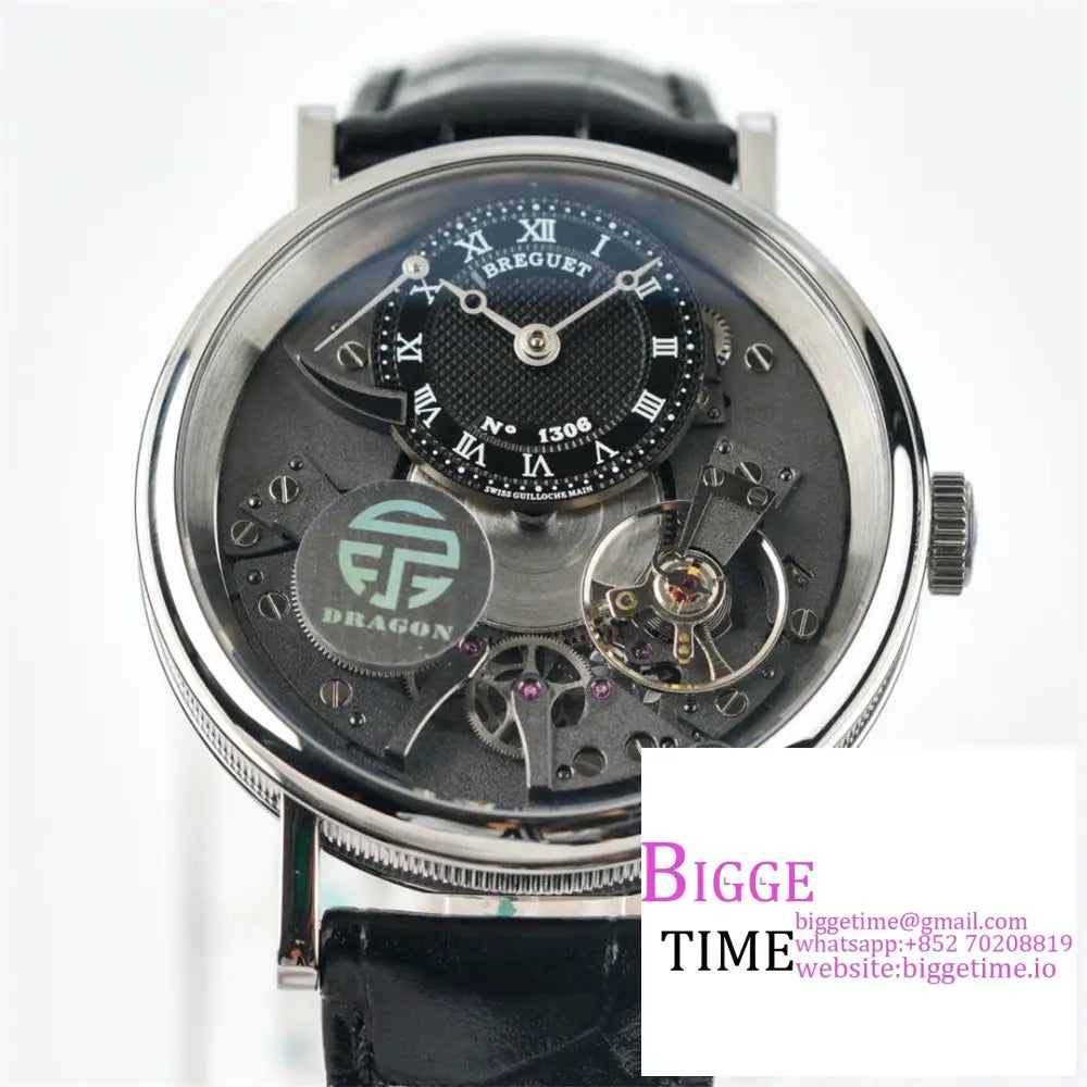 Tradition 40Mm Grey Dial Black Leather Strap Ltf Manual Option1 Breguet