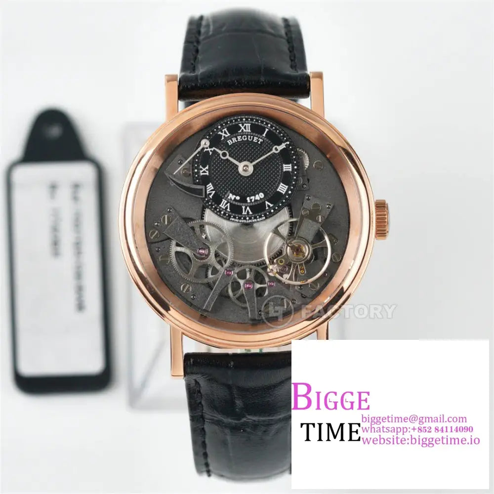 Tradition 40Mm Rg Grey Dial Black Leather Strap Ltf Manual Breguet