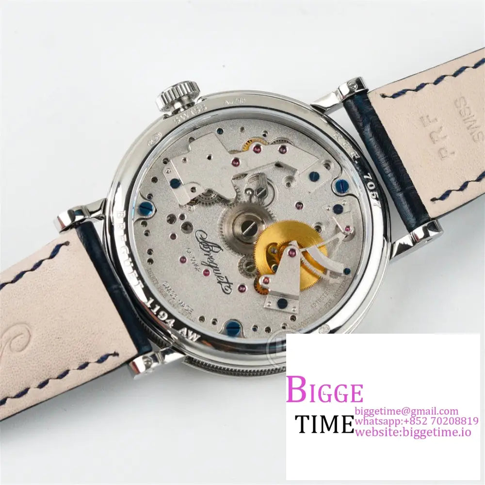 Tradition 40Mm White Dial Black Leather Strap Ltf Manual Breguet