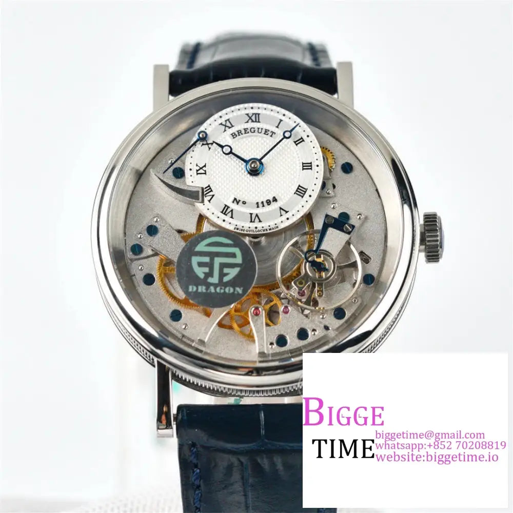 Tradition 40Mm White Dial Black Leather Strap Ltf Manual Option1 Breguet