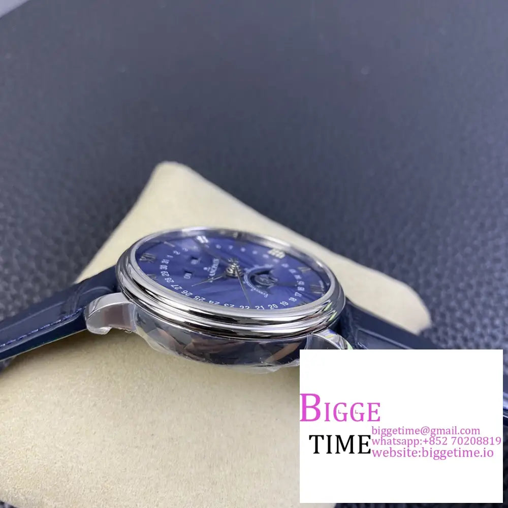 Villeret 6654 40Mm Blue Dial Leather Strap Omf A6654 Blancpain