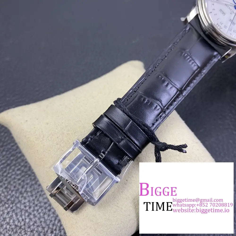 Villeret 6654 40Mm White Dial Black Leather Strap Omf A6654 Blancpain