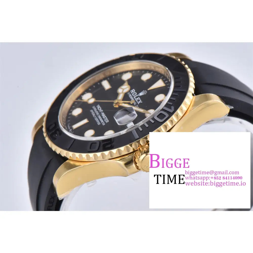 Yacht-Master 42Mm 226658 Yg Ceramic Black Dial Oysterflex Strap Clean Factory Cf Vr3235 Rolex