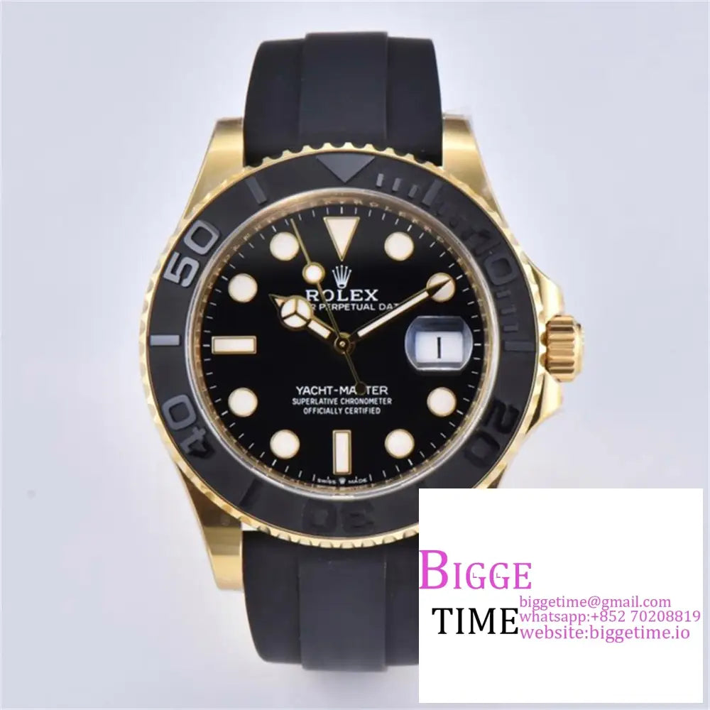 Yacht-Master 42Mm 226658 Yg Ceramic Black Dial Oysterflex Strap Clean Factory Cf Vr3235 Option1