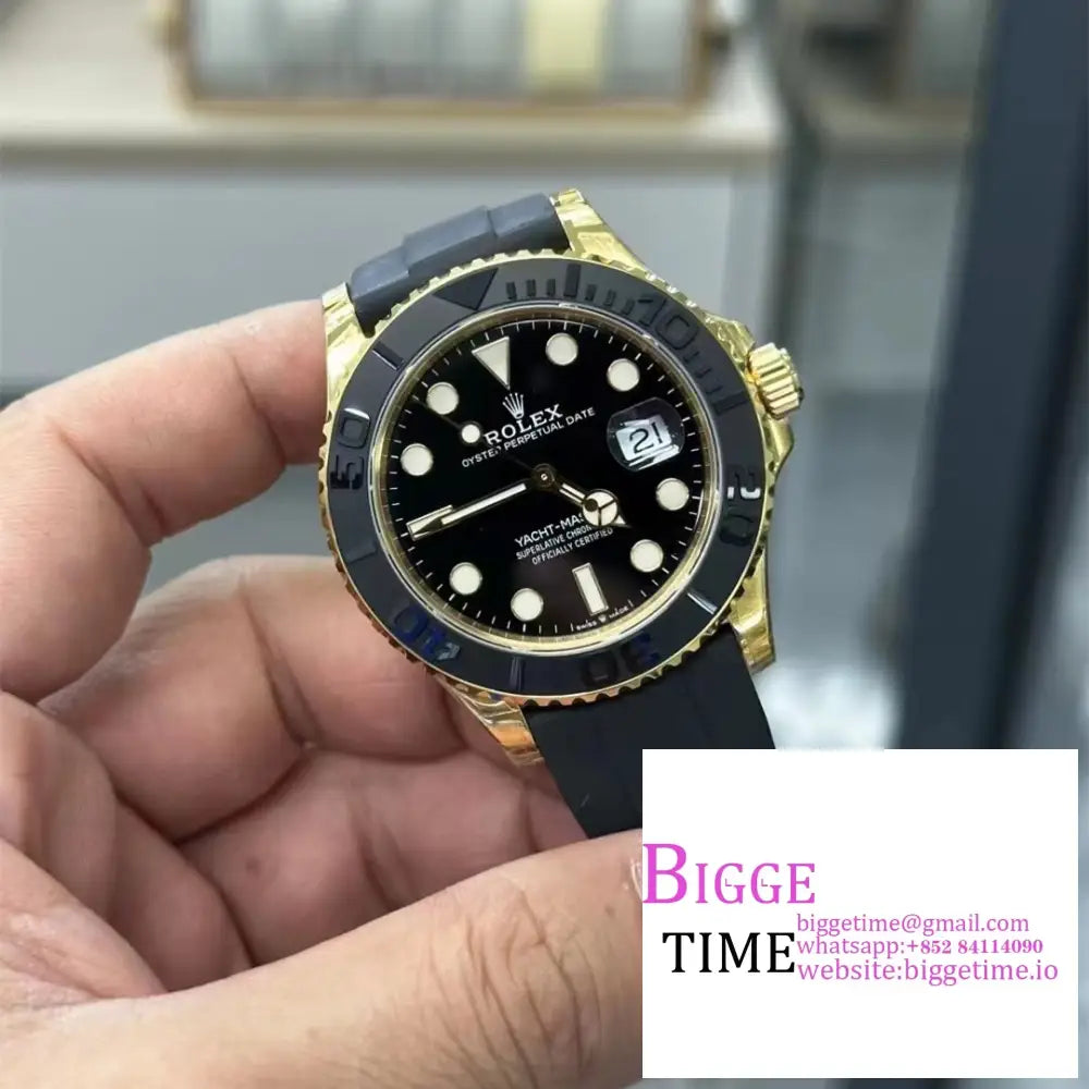 Yacht-Master 42Mm 226658 Yg Ceramic Black Dial Oysterflex Strap Vsf Vs3235 Rolex