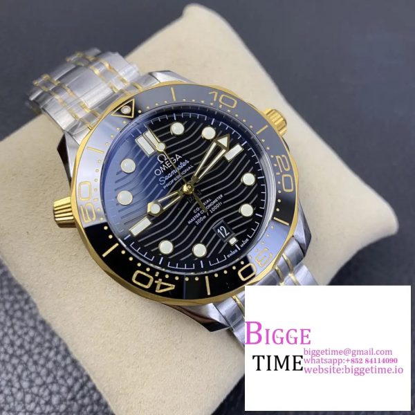 2018 Seamaster Diver 300M SS/YG ORF 1:1 Best Edition YG Bezel Back Dial on SS/YG Bracelet A8800 - Image 5