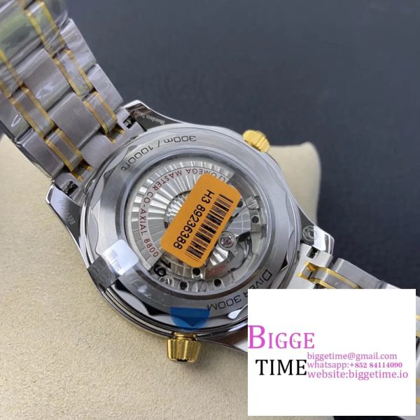 2018 Seamaster Diver 300M SS/YG ORF 1:1 Best Edition YG Bezel Back Dial on SS/YG Bracelet A8800 - Image 9