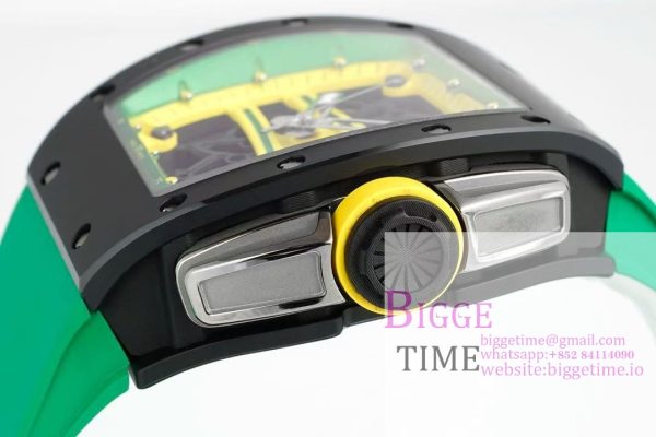 RM061 Black Ceramic ZF 1:1 Best Edition On Green Rubber Strap RMUL2 - Image 7
