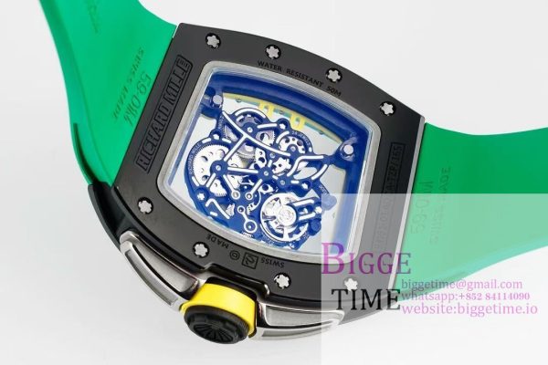 RM061 Black Ceramic ZF 1:1 Best Edition On Green Rubber Strap RMUL2 - Image 8