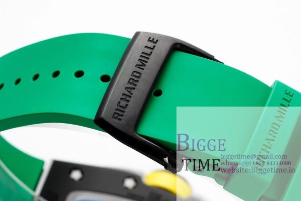 RM061 Black Ceramic ZF 1:1 Best Edition On Green Rubber Strap RMUL2 - Image 9