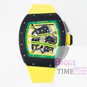RM061 Black Ceramic ZF 1:1 Best Edition On Yellow Rubber Strap RMUL2