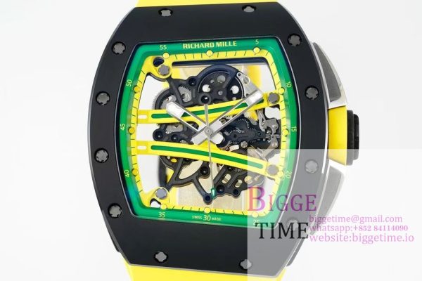 RM061 Black Ceramic ZF 1:1 Best Edition On Yellow Rubber Strap RMUL2 - Image 2