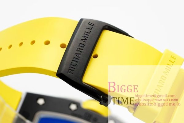 RM061 Black Ceramic ZF 1:1 Best Edition On Yellow Rubber Strap RMUL2 - Image 7