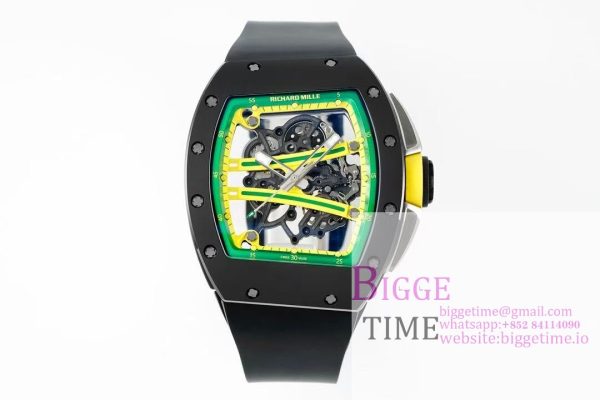 RM061 Black Ceramic ZF 1:1 Best Edition On Black Rubber Strap RMUL2