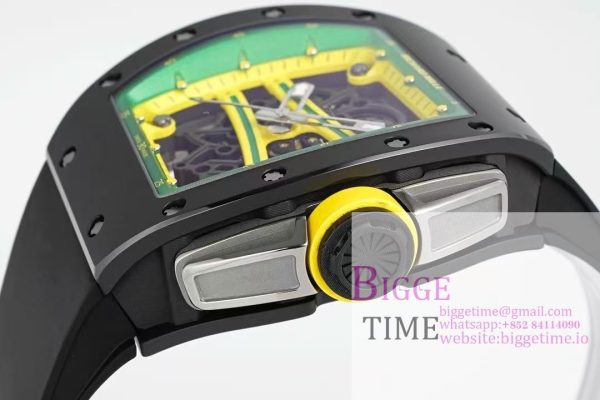 RM061 Black Ceramic ZF 1:1 Best Edition On Black Rubber Strap RMUL2 - Image 6