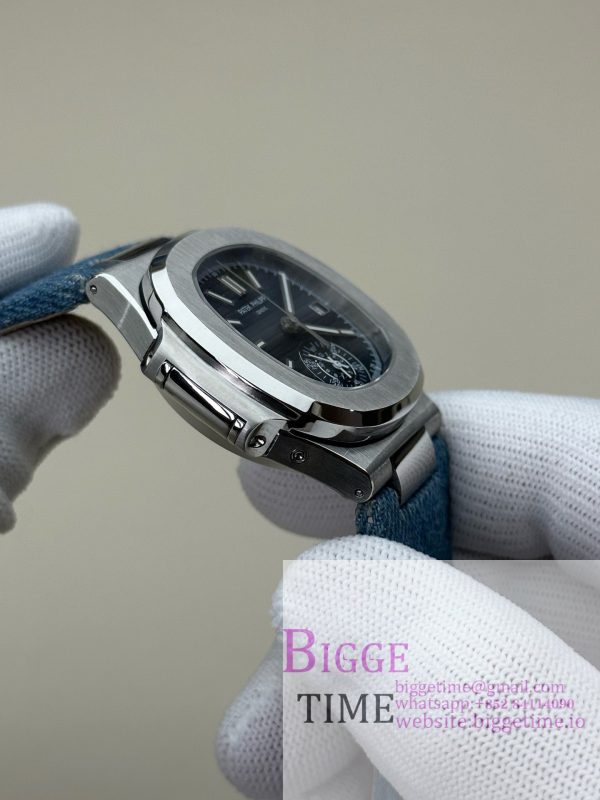 Nautilus 5980 SS 3KF V3  Best Edition Deep blue Dial on Canvas Strap - Image 5