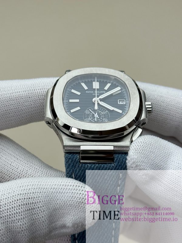 Nautilus 5980 SS 3KF V3  Best Edition Deep blue Dial on Canvas Strap - Image 7