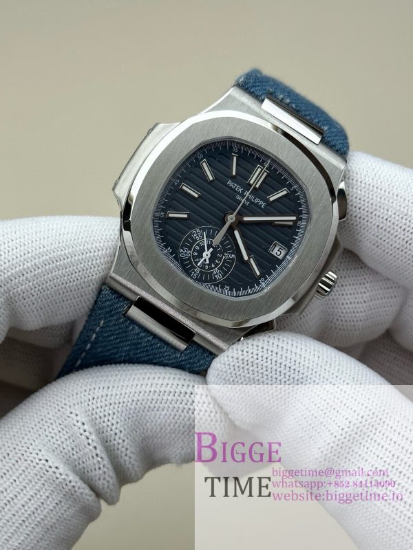 Nautilus 5980 SS 3KF V3  Best Edition Deep blue Dial on Canvas Strap - Image 8