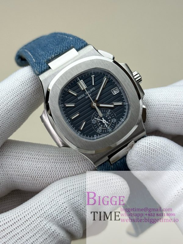 Nautilus 5980 SS 3KF V3  Best Edition Deep blue Dial on Canvas Strap - Image 9