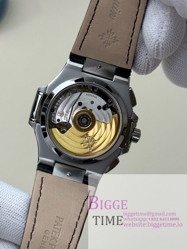 Nautilus 5980 SS 3KF V3  Best Edition black Dial on Leather Strap - Image 3