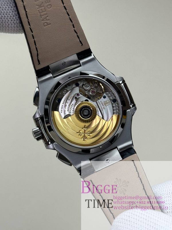 Nautilus 5980 SS 3KF V3  Best Edition black Dial on Leather Strap - Image 4