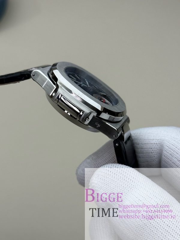 Nautilus 5980 SS 3KF V3  Best Edition black Dial on Leather Strap - Image 5