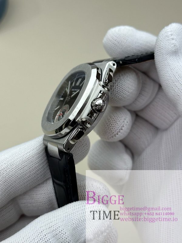 Nautilus 5980 SS 3KF V3  Best Edition black Dial on Leather Strap - Image 6