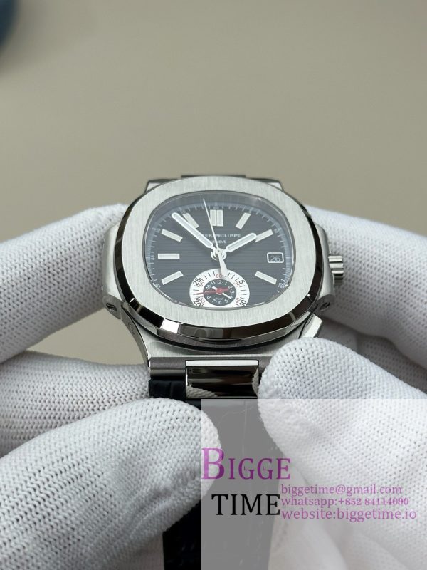 Nautilus 5980 SS 3KF V3  Best Edition black Dial on Leather Strap - Image 7