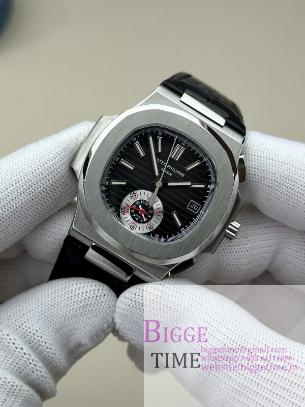 Nautilus 5980 SS 3KF V3  Best Edition black Dial on Leather Strap - Image 8