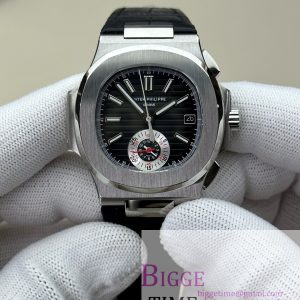 Nautilus 5980 SS 3KF V3  Best Edition black Dial on Leather Strap