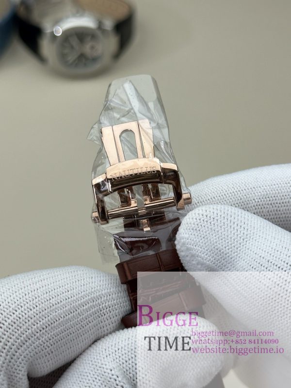 Nautilus 5980 SS 3KF V3  Best Edition brown Dial on Leather Strap - Image 3