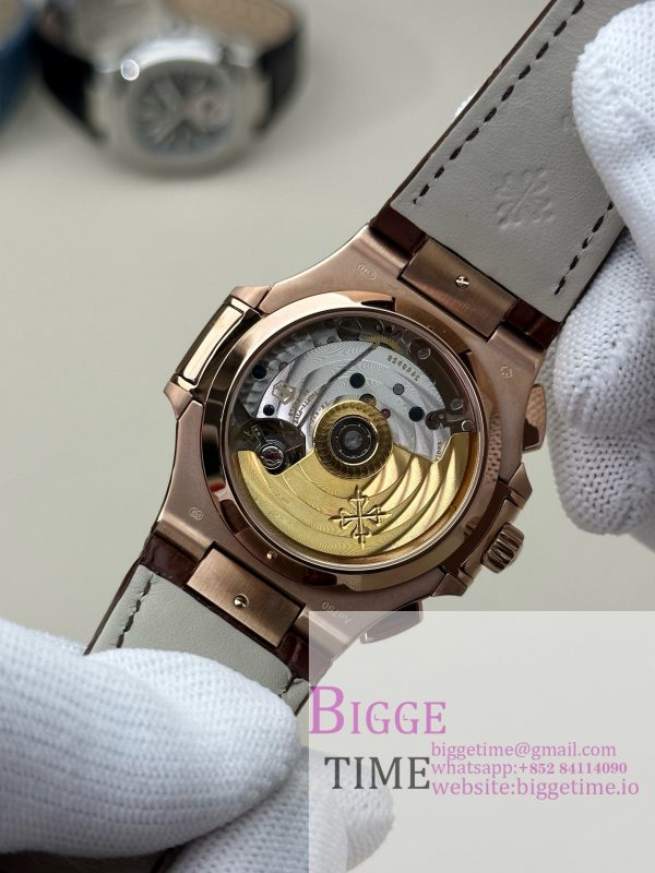 Nautilus 5980 SS 3KF V3  Best Edition brown Dial on Leather Strap - Image 4