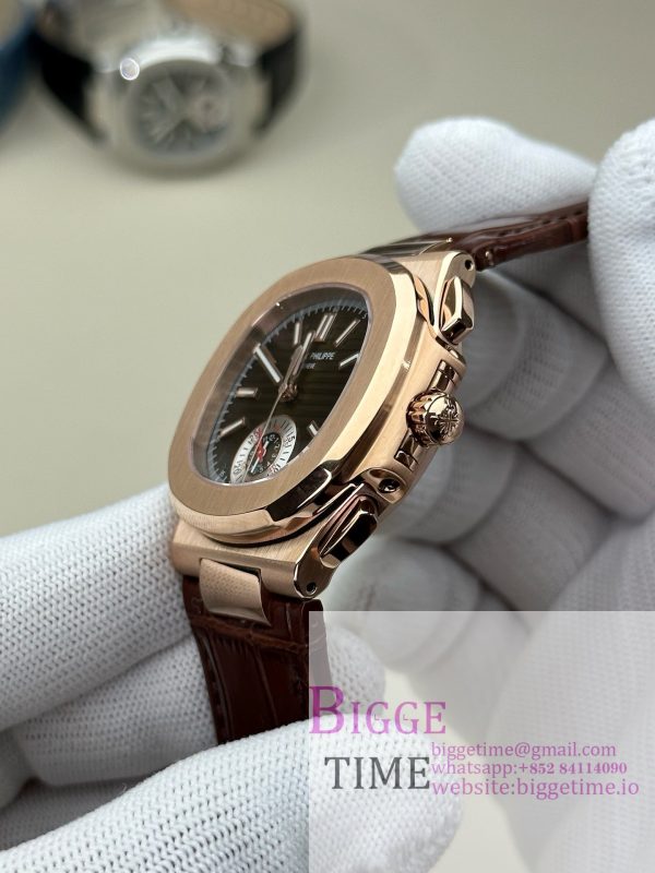 Nautilus 5980 SS 3KF V3  Best Edition brown Dial on Leather Strap - Image 7