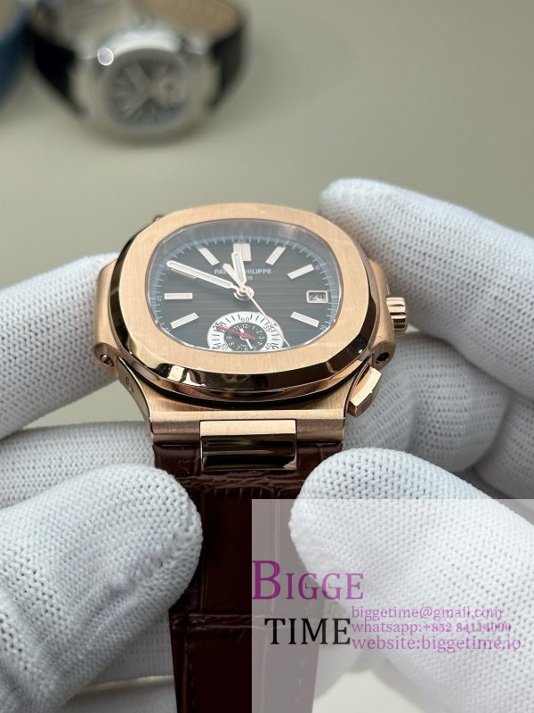 Nautilus 5980 SS 3KF V3  Best Edition brown Dial on Leather Strap - Image 8