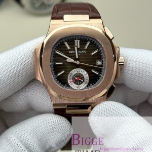 Nautilus 5980 SS 3KF V3  Best Edition brown Dial on Leather Strap