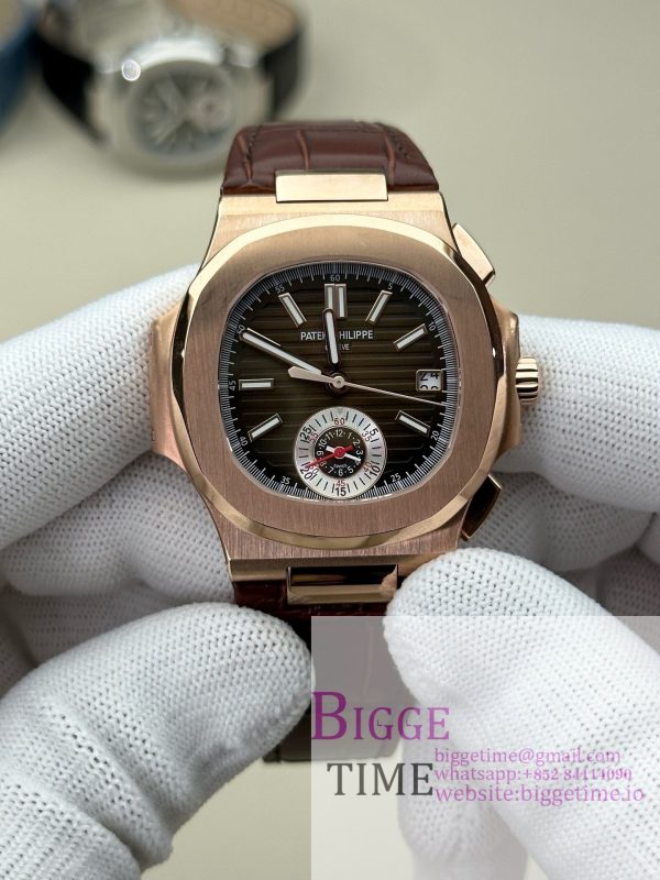 Nautilus 5980 SS 3KF V3  Best Edition brown Dial on Leather Strap