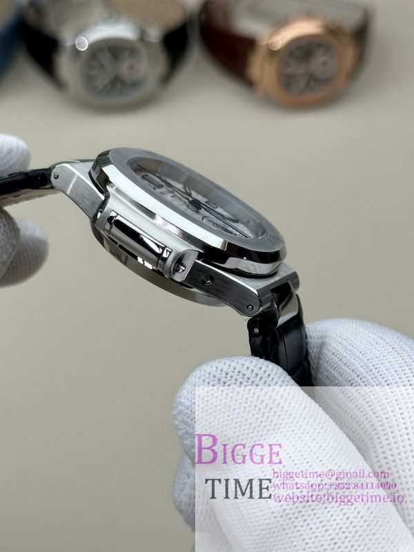 Nautilus 5980 SS 3KF V3  Best Edition white Dial on Leather Strap - Image 5