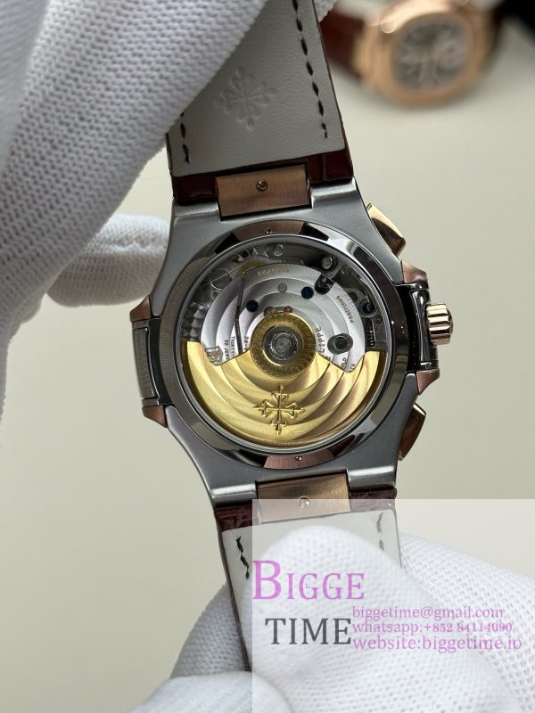 Nautilus 5980 SS 3KF V3  Best Edition Dark blue Dial on Leather Strap - Image 5