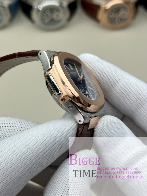 Nautilus 5980 SS 3KF V3  Best Edition Dark blue Dial on Leather Strap - Image 6