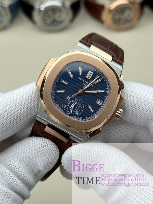 Nautilus 5980 SS 3KF V3  Best Edition Dark blue Dial on Leather Strap - Image 9