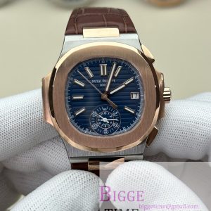 Nautilus 5980 SS 3KF V3  Best Edition Dark blue Dial on Leather Strap