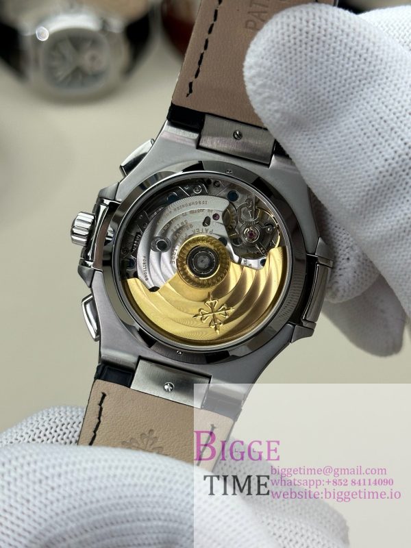 Nautilus 5980 SS 3KF V3  Best Edition Dark blue Dial on Leather Strap - Image 2