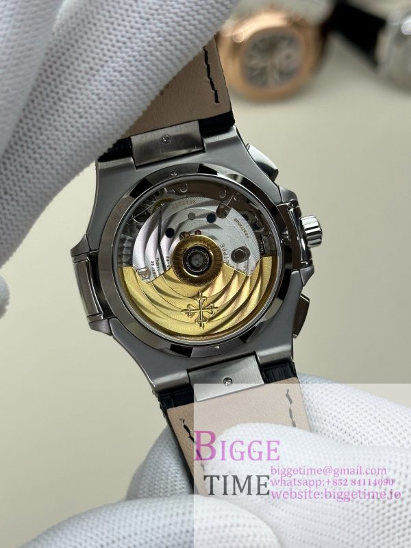 Nautilus 5980 SS 3KF V3  Best Edition Dark blue Dial on Leather Strap - Image 3