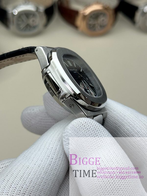 Nautilus 5980 SS 3KF V3  Best Edition Dark blue Dial on Leather Strap - Image 4