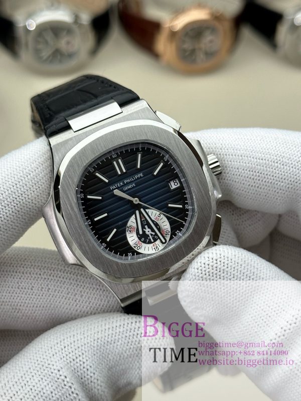 Nautilus 5980 SS 3KF V3  Best Edition Dark blue Dial on Leather Strap - Image 8
